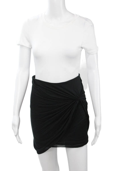 Helmut Lang Women Black Mini Wrap Skirt Micro Modal Size PP