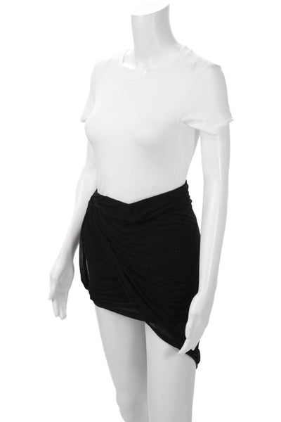 Helmut Lang Women Mini Wrap Skirt Black Viscose Size PP