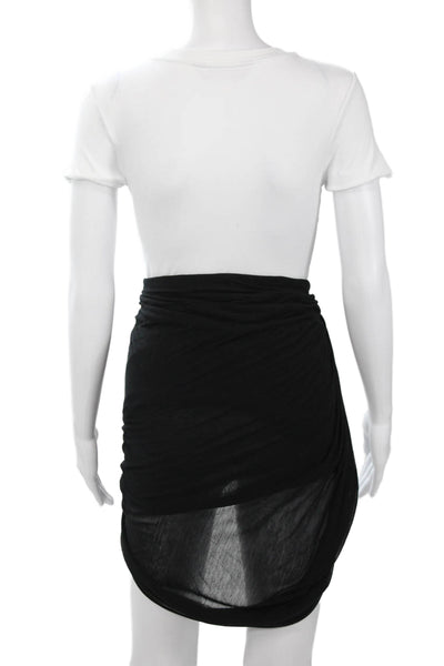 Helmut Lang Women Mini Wrap Skirt Black Viscose Size PP