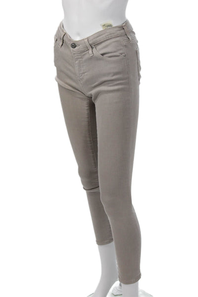 AG Women Ankle Skinny Jeans Gray Button Fly Size 25