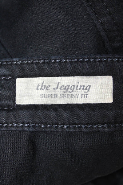 AG Womens Skinny Jeggings Black Mid Rise Button Size 25