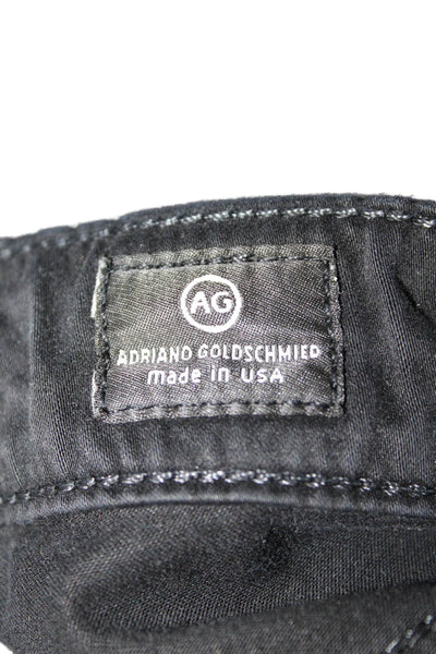 AG Womens Skinny Jeggings Black Mid Rise Button Size 25