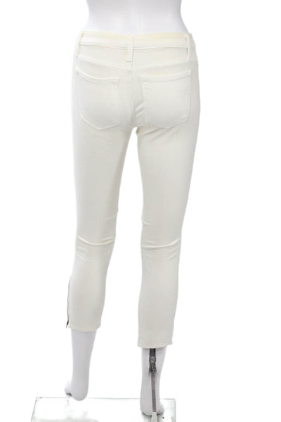 Helmut Lang Women Ankle Cropped White Pants Size 25