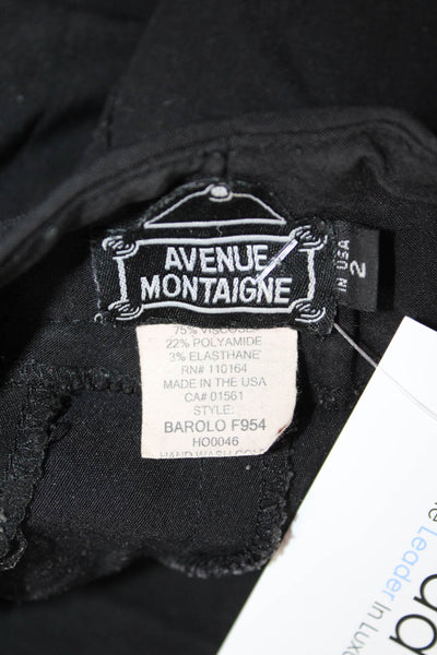 Avenue Montaigne Women Ankle Cropped Dress Pants Black Size 2