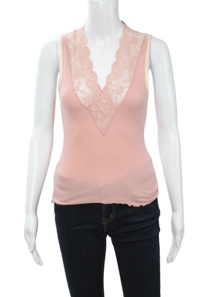 Catherine Malandrino Women V-Neck Sleeveless Camisole Pink Poly Blend Size S