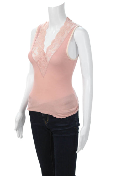 Catherine Malandrino Women V-Neck Sleeveless Camisole Pink Poly Blend Size S