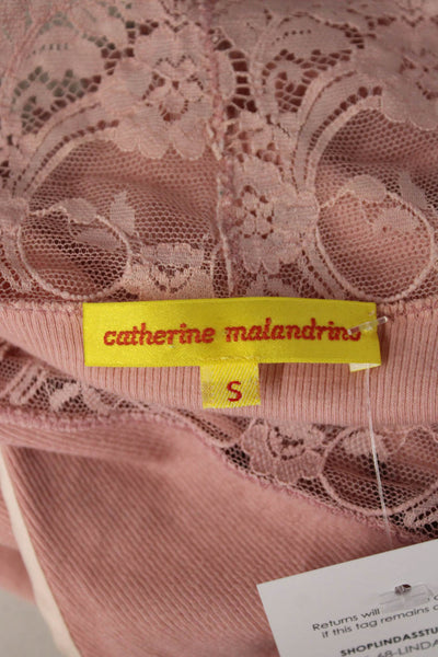 Catherine Malandrino Women V-Neck Sleeveless Camisole Pink Poly Blend Size S