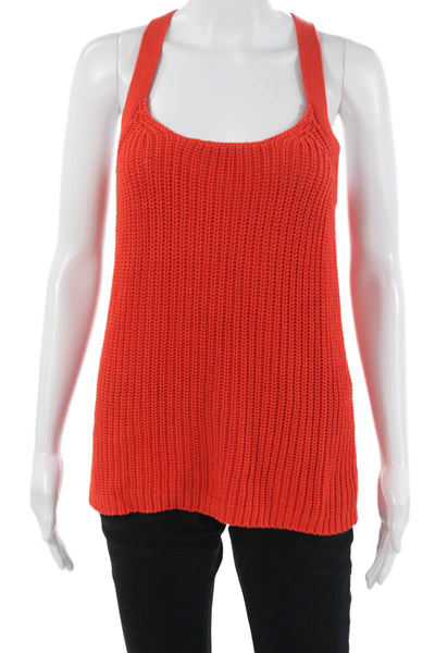 Trina Turk Women Camisole Orange Pima Cotton Round Neck Size M