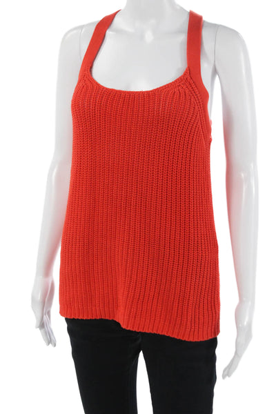 Trina Turk Women Camisole Orange Pima Cotton Round Neck Size M