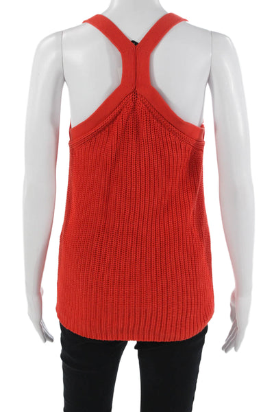 Trina Turk Women Camisole Orange Pima Cotton Round Neck Size M