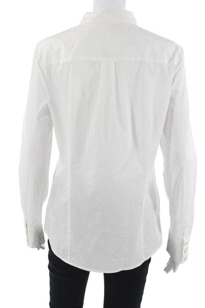Karen Millen Women Basic White Collared Button Up Blouse Long Sleeve Size 8