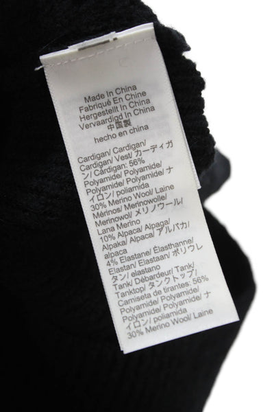 J Crew Women Black Cropped Camisole Square Neck Modal Size XS