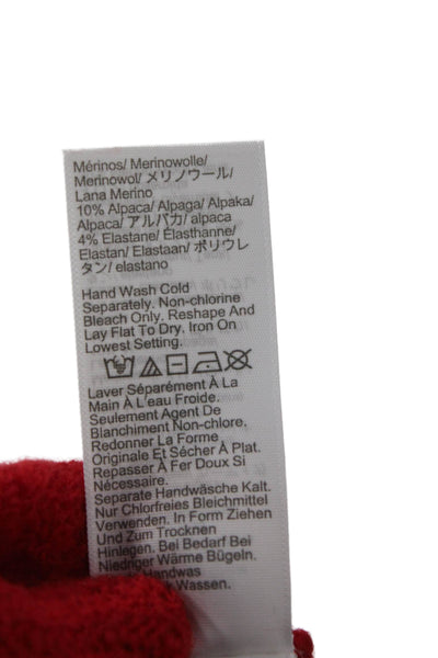 J Crew Unisex Red V-Neck Cardigan Merino Wool Alpaca Size XS
