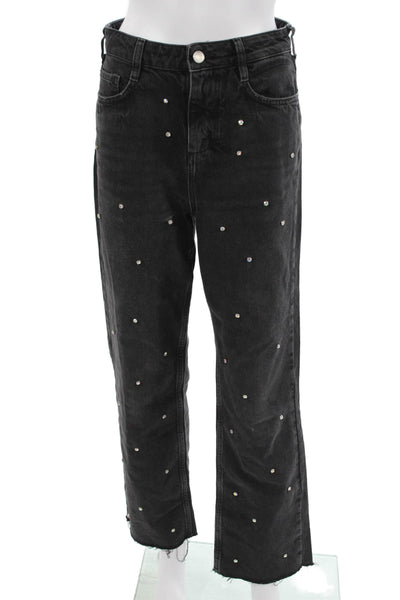Zara Womens Cropped Straight Black Jeans Size 4