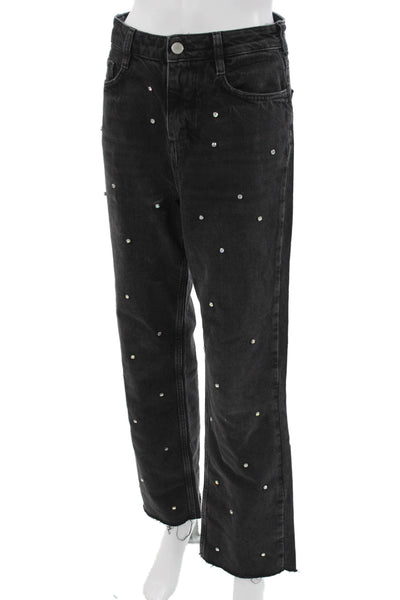 Zara Womens Cropped Straight Black Jeans Size 4