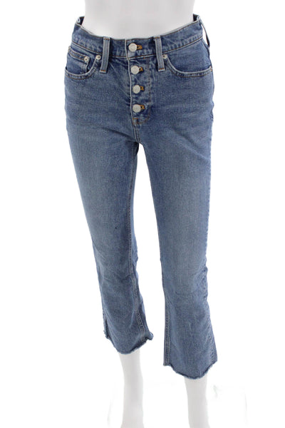J Crew Womens Cropped Straight High Rise Blue Jeans Size 26
