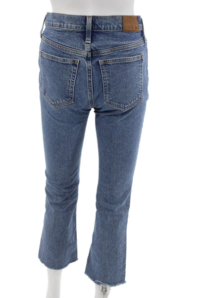 J Crew Womens Cropped Straight High Rise Blue Jeans Size 26