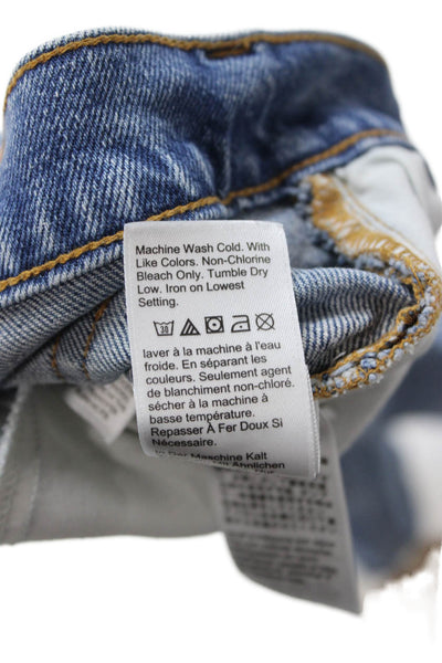 J Crew Womens Cropped Straight High Rise Blue Jeans Size 26