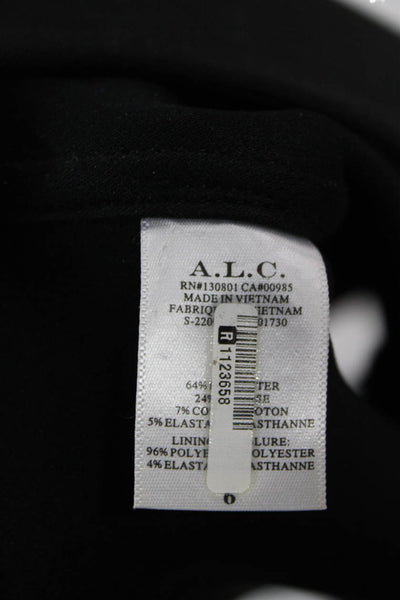 ALC Womens Fit & Flare Mini Dress Black Long Sleeve Square Neck Size 6