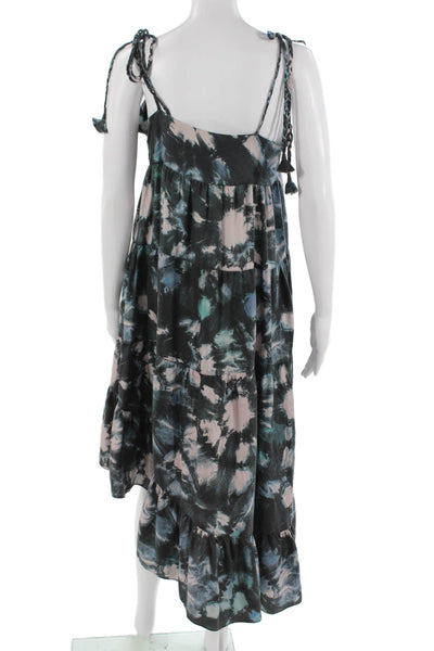 Unsubscribed Women Maxi Sundress Sleeveless Bohemian Black Size 2