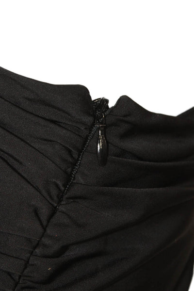 Hours Women Slip Dress Black Sleeveless 90s Zip Short Size 2XS