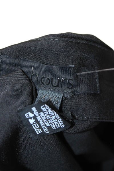 Hours Women Slip Dress Black Sleeveless 90s Zip Short Size 2XS
