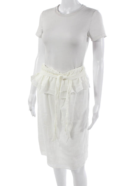 J Crew Women White Peasant Skirt Cotton Size S