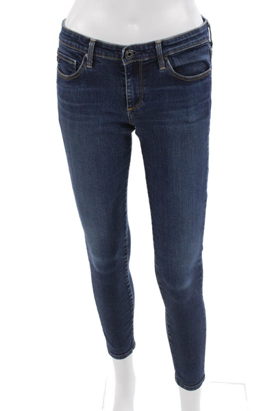 AG Adriano Goldschmied Womens Dark Blue Skinny Ankle Jeans Size 27