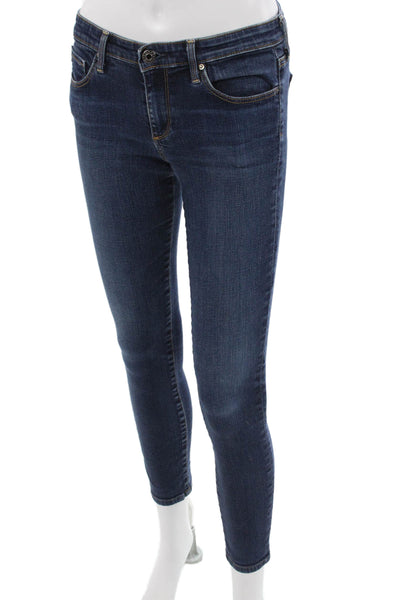 AG Adriano Goldschmied Womens Dark Blue Skinny Ankle Jeans Size 27