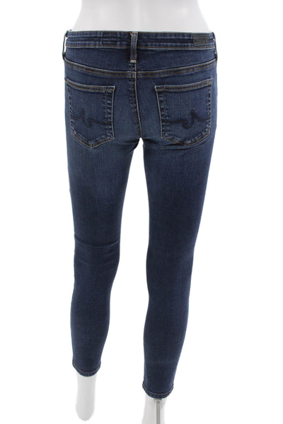 AG Adriano Goldschmied Womens Dark Blue Skinny Ankle Jeans Size 27