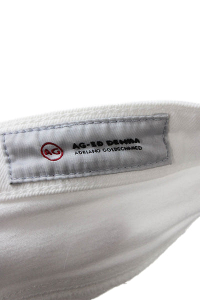 AG-ED Denim Women Boyfriend Cropped Jeans White Mid Rise 25 Inseam Size 27