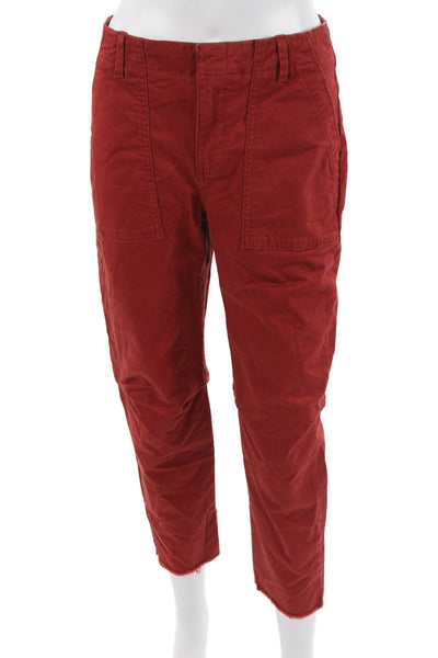Banana Republic Women Cropped Chino Ankle Pants Red Petite Size 2