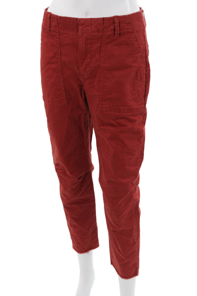 Banana Republic Women Cropped Chino Ankle Pants Red Petite Size 2