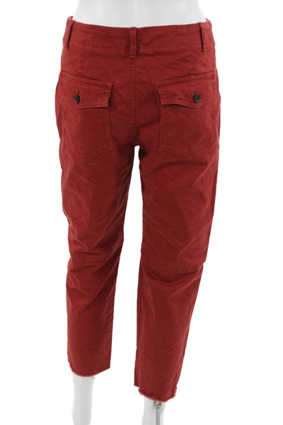 Banana Republic Women Cropped Chino Ankle Pants Red Petite Size 2