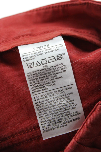 Banana Republic Women Cropped Chino Ankle Pants Red Petite Size 2