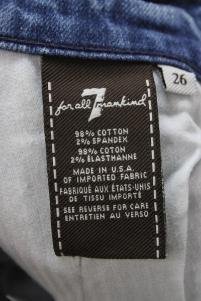 7 For All Mankind Women Skinny Ankle Jeans Blue Low Rise Size 26