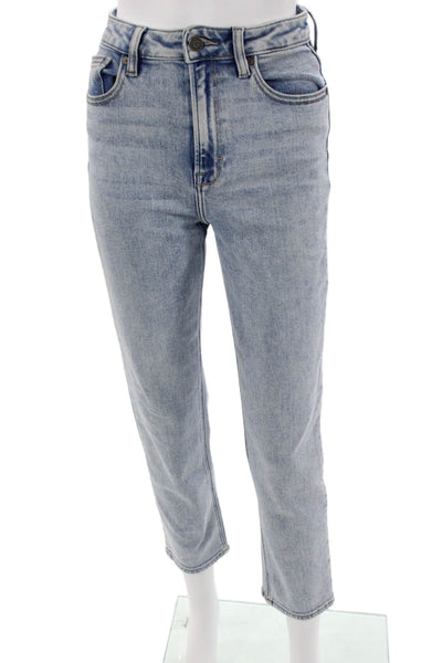 Hidden Womens Ankle Cropped High Rise Jeans Light Blue Button Size 25