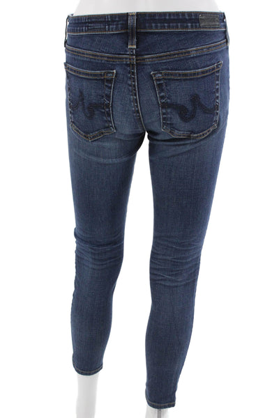 AG-ED Denim Womens Ankle Skinny Jeans Dark Blue Low Rise Size 27