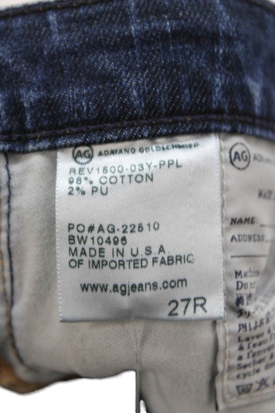 AG-ED Denim Womens Ankle Skinny Jeans Dark Blue Low Rise Size 27