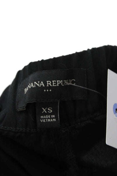 Banana Republic Unisex Cargo Jogger Pants Black Button Polyester Blend Size XS