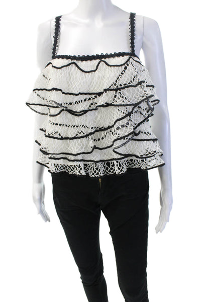 Anthropologie Womens Camisole Black Square Neck Bohemian Size M