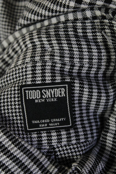 Designer Unisex Black Check Cotton Collared Button-Up Long Sleeve Size M