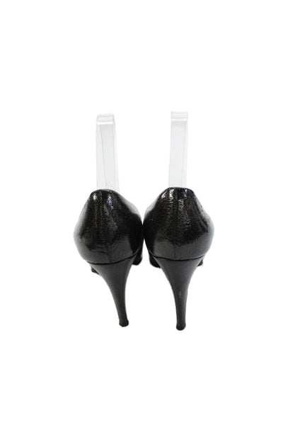 Alejandro Ingelmo Womens Leather Slip-On Platform High Heels Black Size 8.5