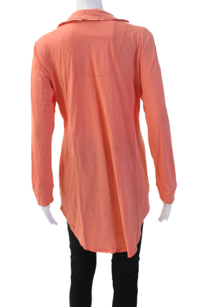 Cosabella Womens Button Up Tunic Long Sleeve Orange Size S