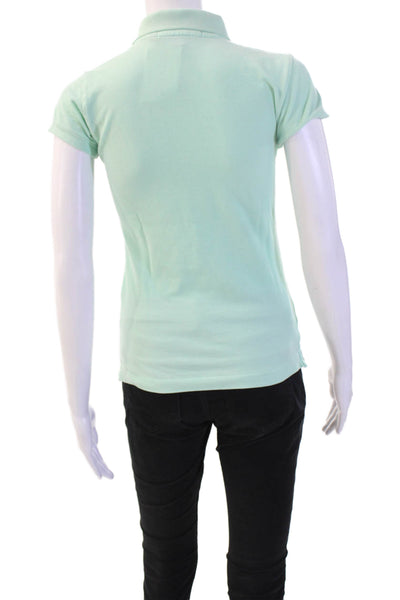 Vineyard Vines Women Light Blue Collared Short Sleeve Basic Polo Cotton Size XS