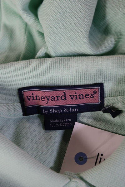 Vineyard Vines Women Light Blue Collared Short Sleeve Basic Polo Cotton Size XS