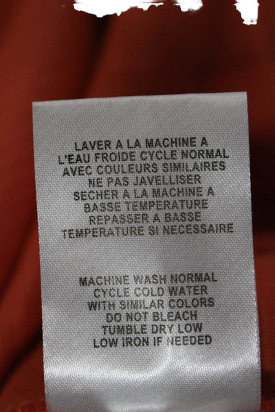 Tribal Unisex Orange Geometric Mock Neck Pullover Sweater Long Sleeve Size L