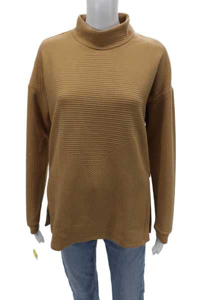 Tribal Unisex Tan Geometric Mock Neck Pullover Long Sleeve Size 2XL