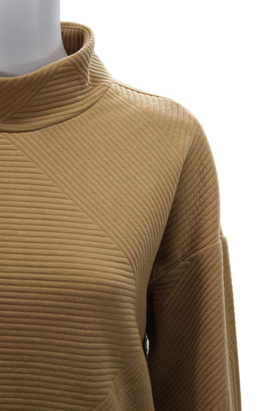 Tribal Unisex Tan Geometric Mock Neck Pullover Long Sleeve Size 2XL