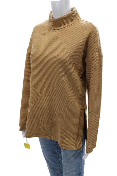 Tribal Unisex Tan Geometric Mock Neck Pullover Long Sleeve Size 2XL